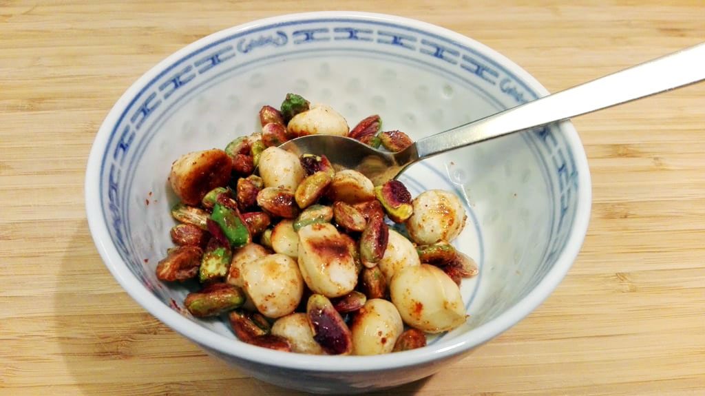 Honey roasted macadamia nuts and pistachios