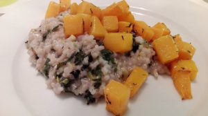 Risotto with Butternut Squash and Purple Kale