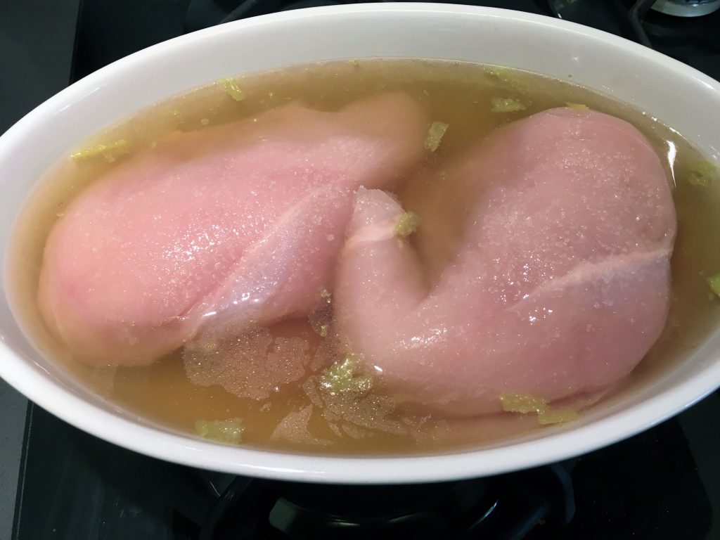 Chicken getting ready to go in the oven