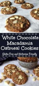 White Chocolate Macadamia Oatmeal Cookies - Pin Me!