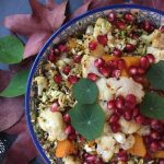 Pumpkin and Cauliflower Quinoa Salad with Pomegranate Dressing