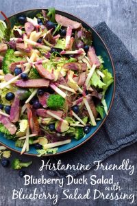 Histamine Friendly Blueberry Duck Salad with Blueberry Salad Dressing