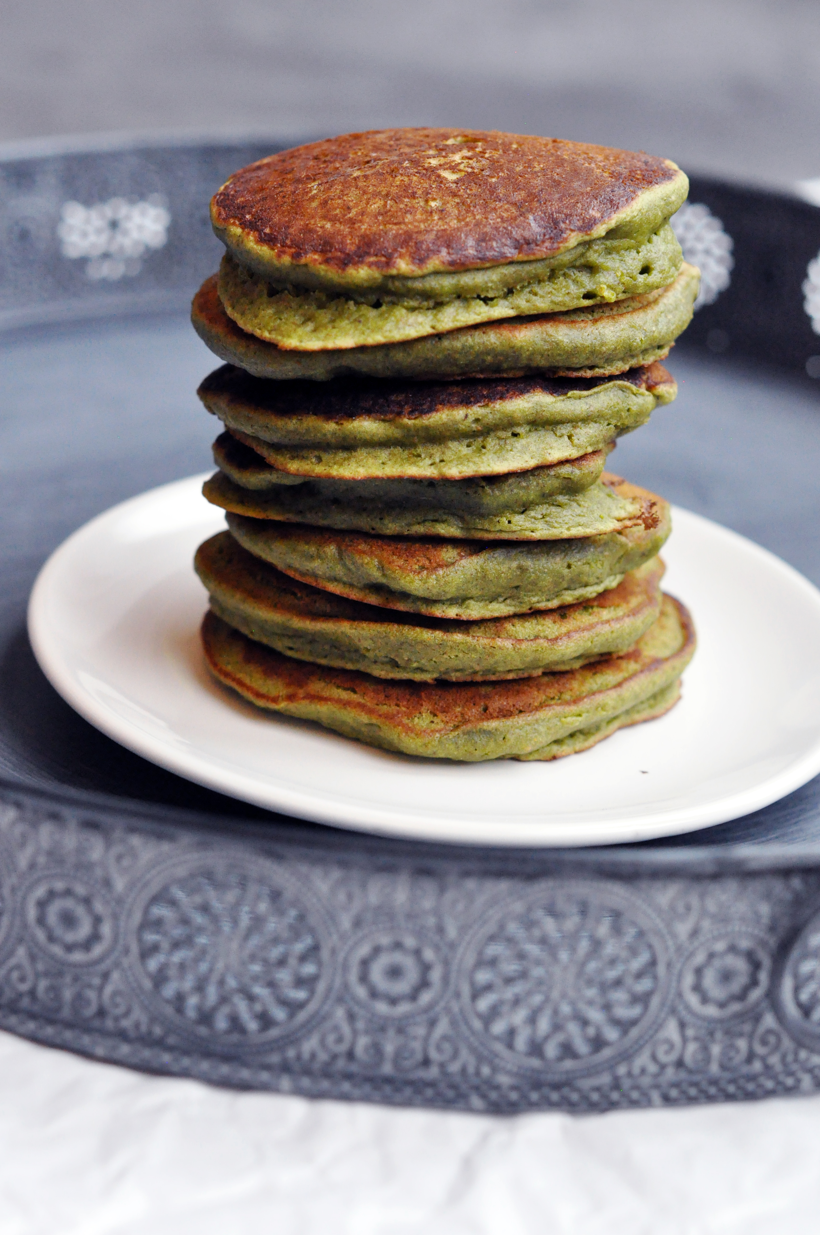 Fluffy Vegan Green Monster Kale Pancakes