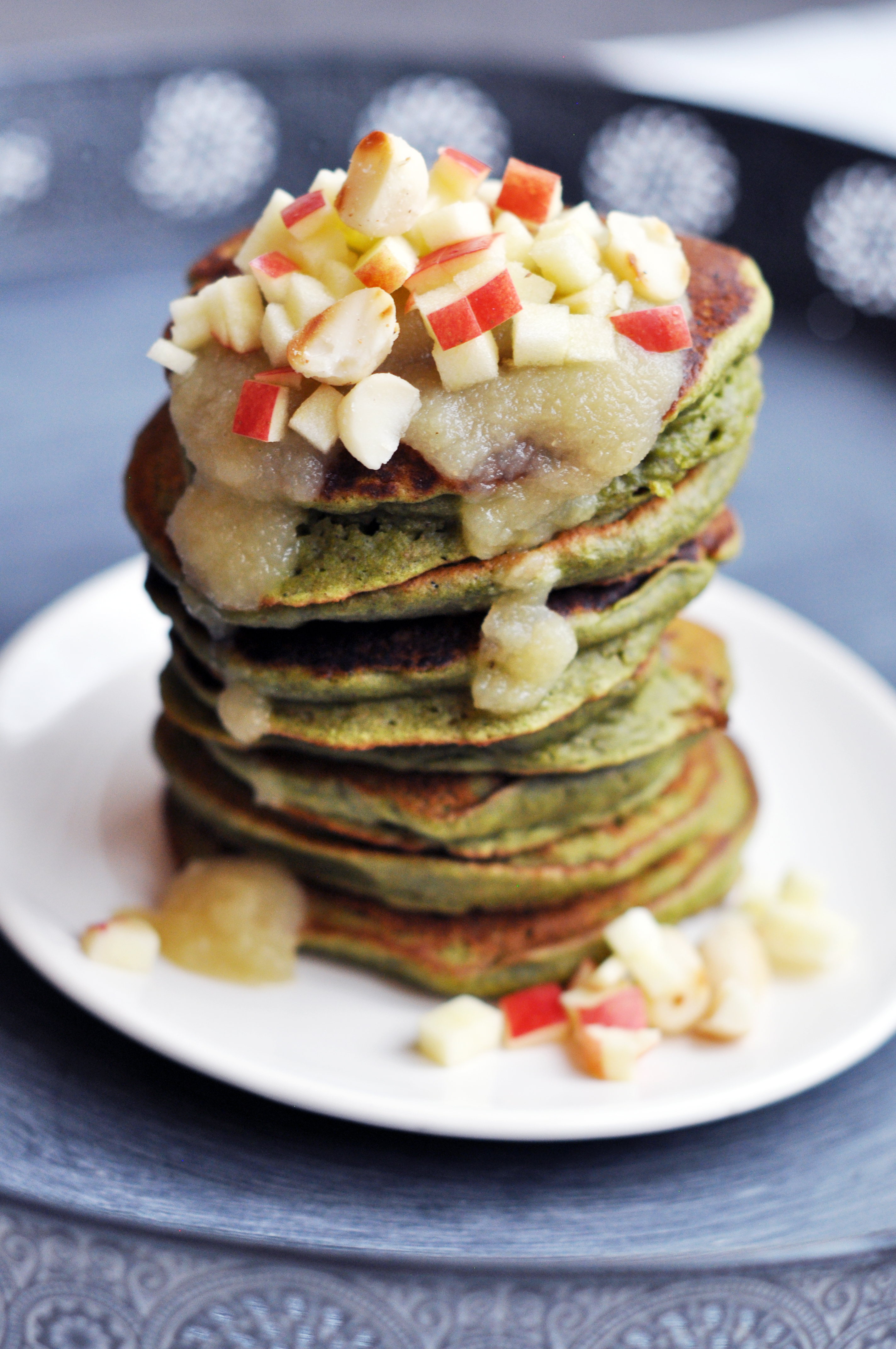 Fluffy Vegan Green Monster Kale Pancakes