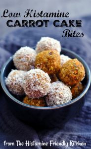 Low Histamine Carrot Cake Bites - from the Histamine Friendly Kitchen